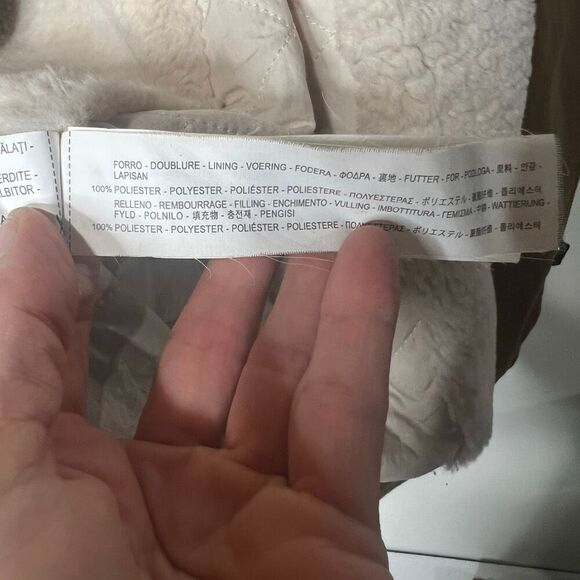 Zara Trafaluc Outerwear Brown Green Cozy Lined Jacket Sz M Poly/Nylon Shell - Picture 8 of 14